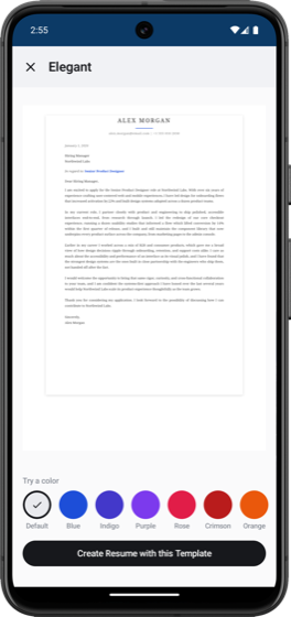 FileForge elegant resume template preview